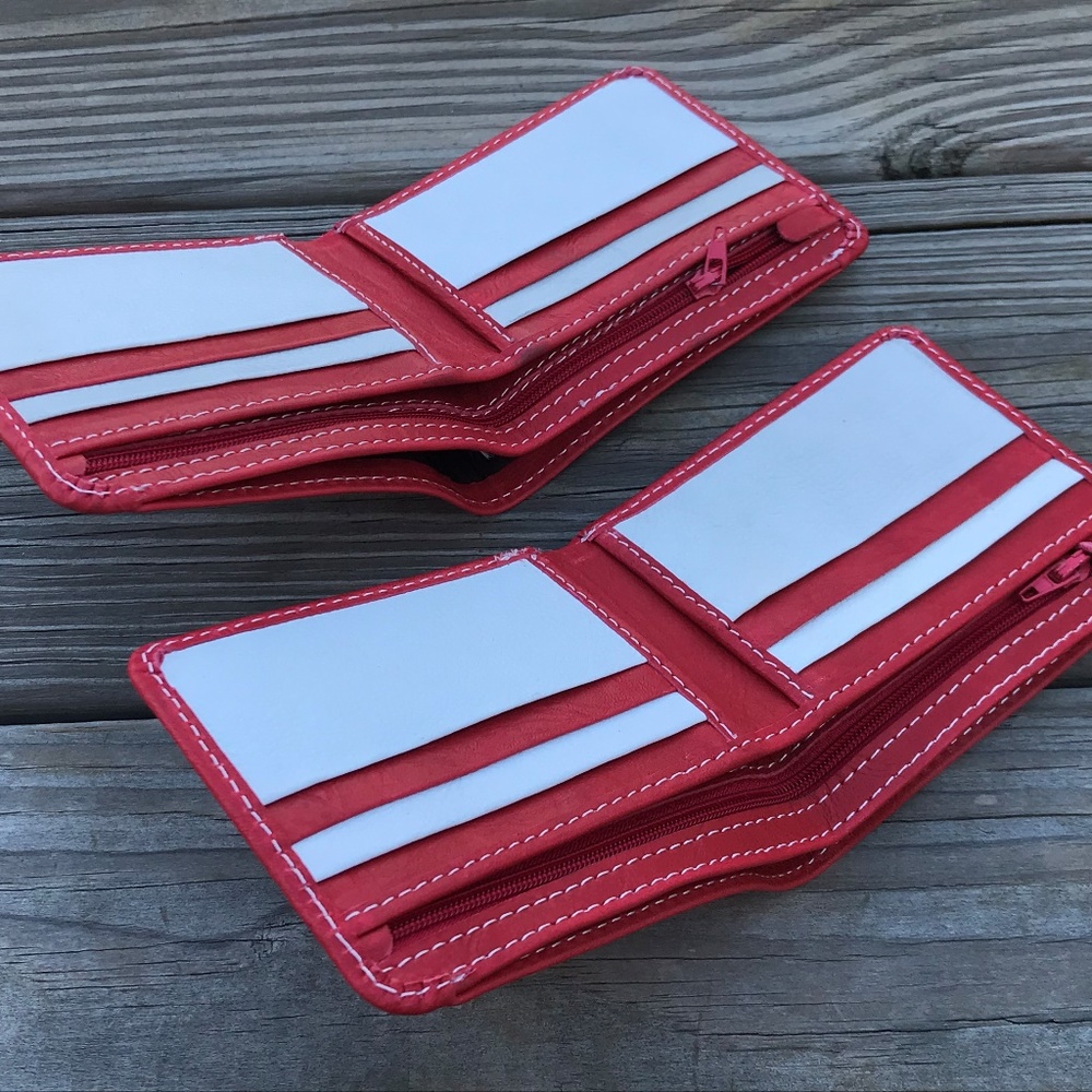 Christmas Wallet Lot of 2 Men Card Holder Red/Whit - Picture 8 of 8